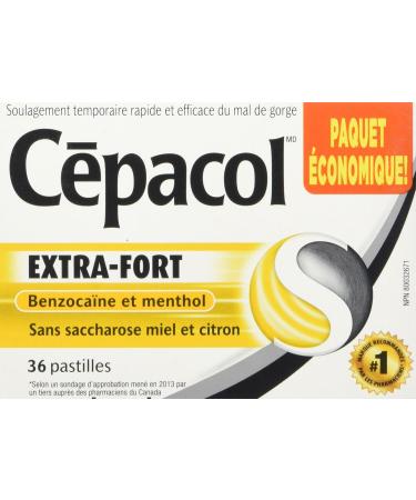 C pacol Extra Strength Sucrose Free Honey Lemon Sore Throat lozenges Value Pack 36 count - Buy Online on SooperMarket.com