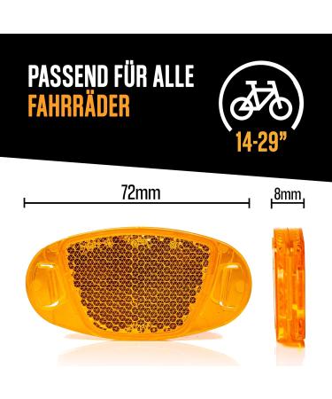 Kellago Strong Reflecting Cat Eye Bicycle Spoke Reflectors - 4 Pack Orange | High Security & Visibility - Buy Online on SooperMarket.com