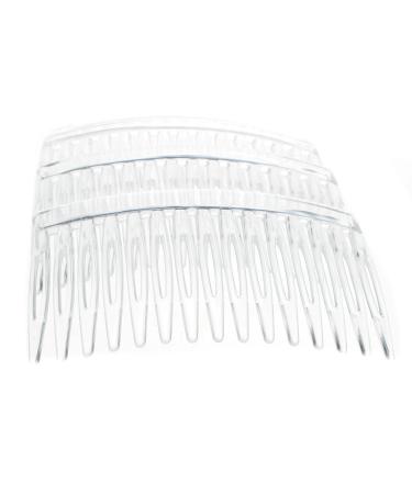Glitz4Girlz 4 Pack 7cm Clear Hair Side Combs Slides Grips