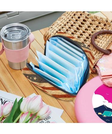MUOOUM Sanitary Napkin Storage Bag - American Flag Design - Menstrual Cup Pouch - Portable Storage Bags for Teen Girls and Women - Buy Online on SooperMarket.com