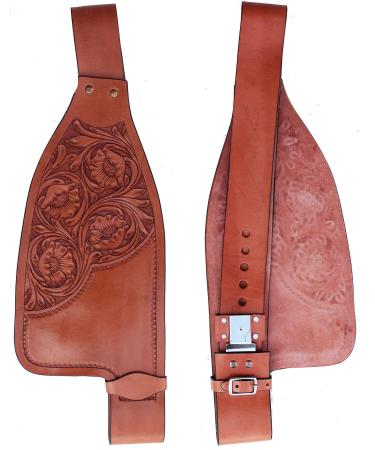 Horse Western Adult Tooled Leather Replacement Saddle Fenders 5230 Dark Tan