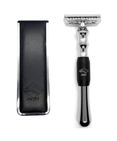 Shiro Safety Razor Double Edge Blade Long Handle Traditional Shaving Classic Vintage with Travel Case