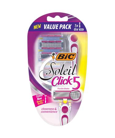 BIC Soleil Click 5 Women's Disposable Razor - Pack of 6 for Smooth & Close Shave - Buy Online on SooperMarket.com