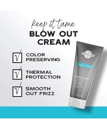 KERACOLOR Blowout Smoothing Cream - Color Preserving Heat Protectant for Frizz Control & Shine - Reduces Dry Time 6 fl oz - International Shipping Available - Buy Online on SooperMarket.com