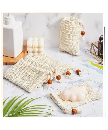 Cunhill Sisal Soap Saver Bag with Wooden Bead - Exfoliating and Drying Soap Pouch for Bath and Shower - Buy Online on SooperMarket.com