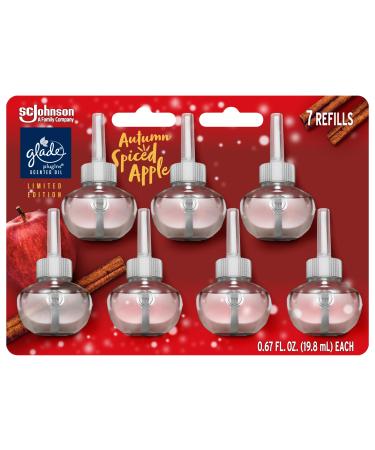 Glade PlugIns Refills Air Freshener Scented and Essential Oils for Home and Bathroom Autumn Spiced Apple Limited Edition Scent 4.69 Fl Oz 7 Count Autumn Spiced Apple 0.67 Fl Oz (Pack of 7)