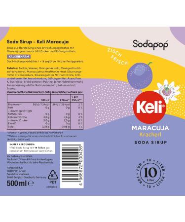 Sodapop Keli Passion Fruit Syrup - Quick & Easy | 500ml Makes 10L Ready-to-Drink - International Shipping - Buy Online on SooperMarket.com