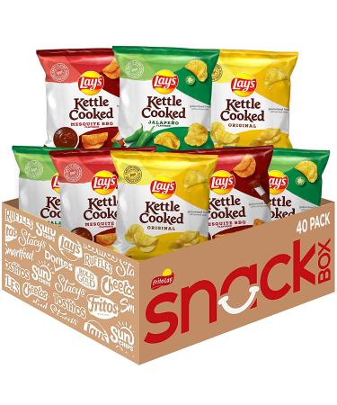 Lay's Kettle Cooked Potato Chips Variety Pack - 40 x 0.85 oz Bags - Buy Online on SooperMarket.com