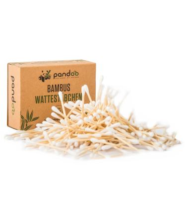 Pandoo 14 Pack Bamboo Wattstaben |2800 pieces |100% biodegradable vegan & sustainable |Compostable premium cotton swab |Easter sticks without plastic quantity: 2800 pieces
