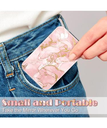 Compact Magnifying Travel Mirror Set - Double Sided 1X/2X Magnification, Marble Design - Perfect Gift for Women, Girls, Graduation, Birthday or Christmas - Buy Online on SooperMarket.com