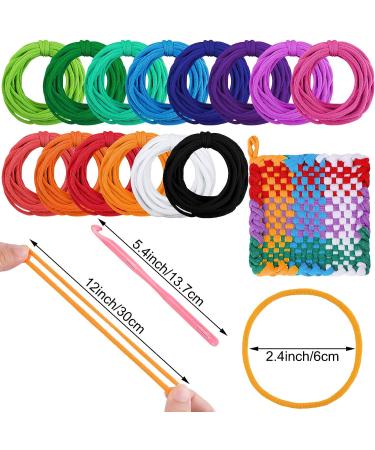 Aodaer 288 Pieces Loom Potholder Loops | Elastic Weaving Craft Refill Kit | Multiple Colors for DIY Crafts | Compatible with 7 Inch Loom - Buy Online on SooperMarket.com