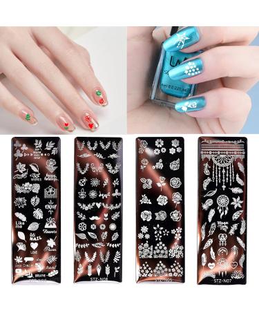 NICENEEDED Dreamcatcher Nail Art Stamping Kit - 6 Templates, 1 Stamper, 1 Scraper, Manicure Tool for DIY Decoration - Style 5 - Buy Online on SooperMarket.com