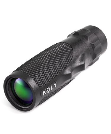 Koly BAK-4 Prism 10X25 Monocular, Compact Weather Resistant Scope with Snake Skin Grip, Designed for Bird Watching, Hiking, Hunting, Archery, and More, 10X Magnification, Black