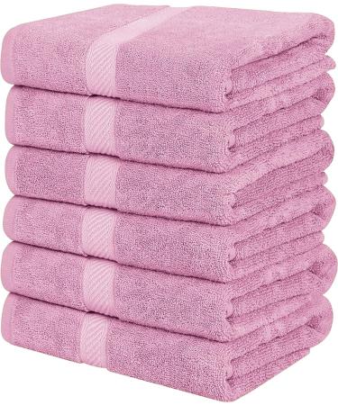 Simpli-Magic Cotton Set, Bath Towels, Pink, 24 x 46 Inches, 6 Count 24 in x 46 in Bath Towels