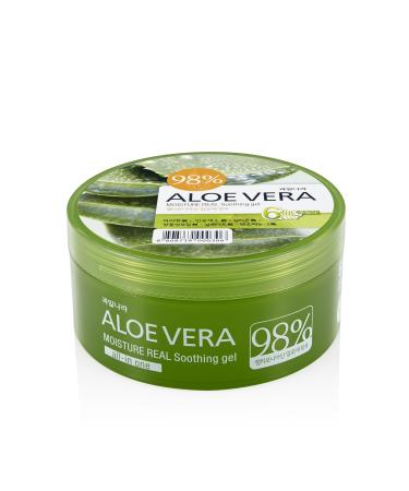 WELCOS Kwailnara California grown Aloe Vera Moisture Soothing Gel 98% Pure All-in-One for Face Body Hand Hair Korean Skin Care (10.14 Fl oz.)