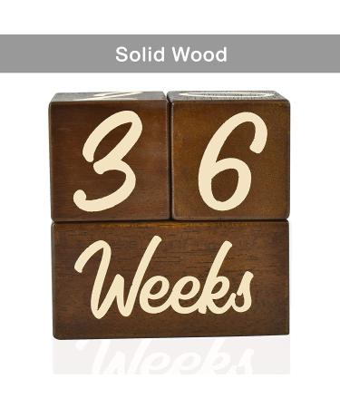 Solid Wood Baby Milestone Age Blocks - Gender Neutral Newborn Gifts & Keepsakes (3 Pcs, Brown) - Picture Props for Weekly, Monthly & Yearly Updates - Buy Online on SooperMarket.com