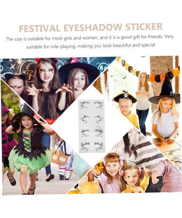 Mikinona 8 Pairs Halloween Eyeliner Stickers Eyeliner Eyeshadow Makeup Sticker Fashion Stickers Black Pvc - Buy Online on SooperMarket.com