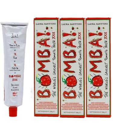 3 x 200g Laura Santtini Bomba Tomato Paste Seasoned Tomato Paste