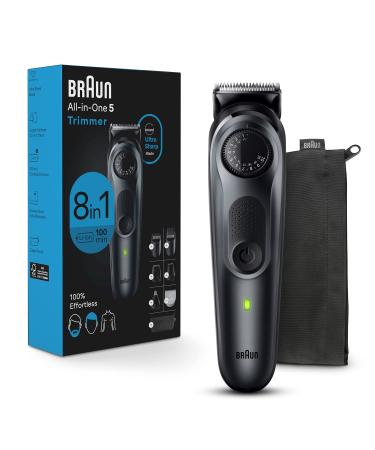Braun All-in-One Style Kit Series 5 5480  8-in-1 Trimmer for Men with Beard Trimmer  Body Trimmer for Manscaping  Hair Clippers & More  Ultra-Sharp Blade  40 Length Settings  Waterproof 8in1 Trimmer  40 Length Settings