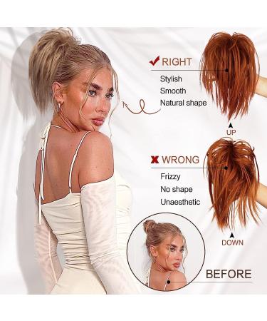 PORSMEER Claw Clip Ponytail Hair Extension - Tousled Updo Bun Copper Red 10 inch Auburn - Buy Online on SooperMarket.com