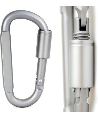 Wholeoo 2 Set D-Shaped 6mm Carabiner Hooks - Durable Aluminum with Thread Lock | Versatile Use (Not for Climbing) - Buy Online on SooperMarket.com