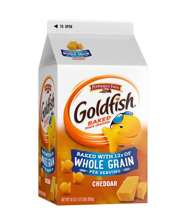 Pepperidge Farm Goldfish Cheddar Crackers, Baked with Whole Grain 30 oz. Carton - Pack of 6 - Buy Online on SooperMarket.com