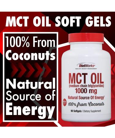 Buy DietWorks MCT Oil 1000 mg - 90 Softgels for Weight Loss & Energy - Buy Online on SooperMarket.com