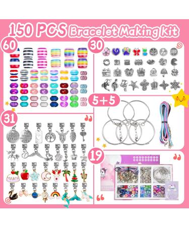 150 PCS Large Charm Bracelet Making Kit for Girls Ages 8-12 | Unicorn Mermaid DIY Jewelry Supplies | Arts and Crafts Gift Set for Teenage Girls - Buy Online on SooperMarket.com