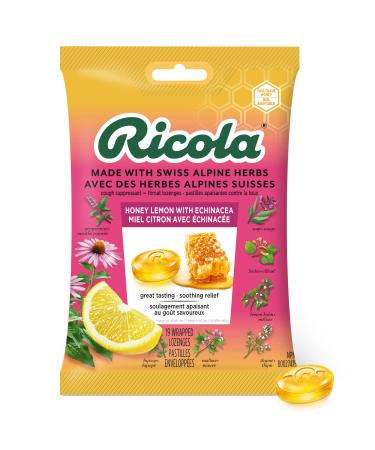 Ricola Honey Lemon Echinacea Cough Drops 19 Count Bag