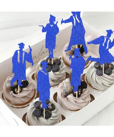 24 Pack 2023 Graduation Cupcake Toppers Glitter Student Class of 2023 Cap Cupcake Picks for Congrats 2023 Boys Girls Graduate Cupcake Decorations Theme Party Supplies Blue student(24 pcs) Blue - Buy Online on SooperMarket.com