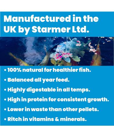 Koi carp 30% protein GROWER pond feed all natural pellets (Adult size) 10kg - Buy Online on SooperMarket.com
