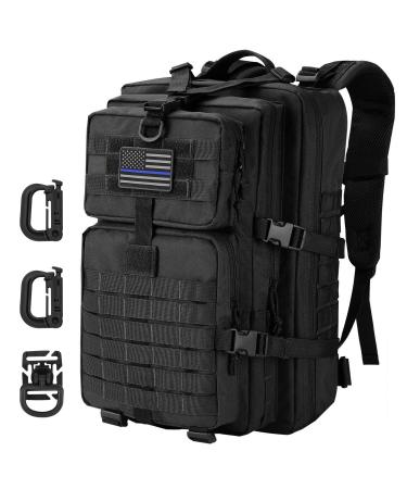 Hannibal Tactical MOLLE Assault Pack, Tactical Backpack Military Army Camping Rucksack, 3-Day Pack Black