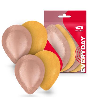 Sulpo 2 pairs of drop -shaped orthopedic insoles for flat feet - spreading foot Pelots made of leather - midfoot pelotts - midfoot cushion - longitudinal vault - self -adhesive - 35-37
