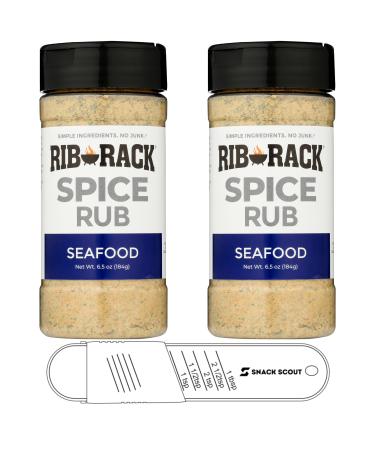 Rib Rack Seafood Spice Rub (Pack of 2) Bundle With Snack Scout Measuring Spoon