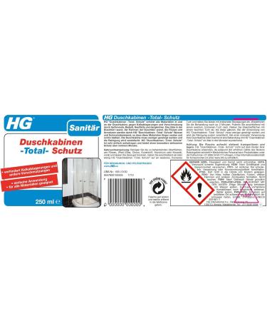HG Shower Cabins Protection - Prevent Lime & Dirt Deposits on Glass Fittings & Tiles | 250 ml - Buy Online on SooperMarket.com