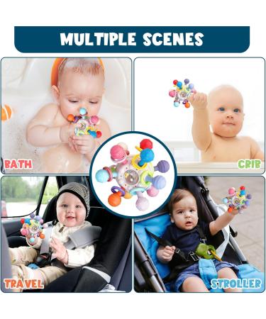 Tosekry Bei ring Baby Toys | BPA-Free Silicone Grip Balls | Perfect Gifts for 0-12 Months | Enhance Motor Skills & Sensory Play - Buy Online on SooperMarket.com