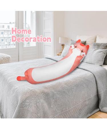 Mewaii 90cm Kawaii Long Cat Plush Pillow - Soft Pink Cuddly Toy & Stuffed Animal Gift - Buy Online on SooperMarket.com