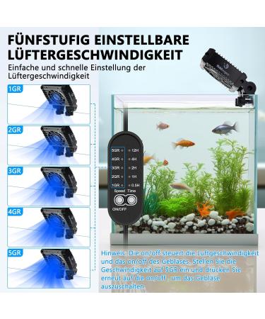 Fishkeeper Aquarium Cooler | Adjustable Quiet Fans for Freshwater Aquariums up to 30 cm | 1 Fan - 4W | Optimal Temperature Control - Buy Online on SooperMarket.com