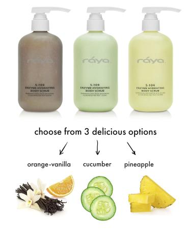 RAYA Enzyme Hydrating Body Scrub 16 oz - Cucumber Scented Exfoliating Scrub with Seaweed & Jojoba Beads | Gentle Skin Care for All Skin Types - Buy Online on SooperMarket.com