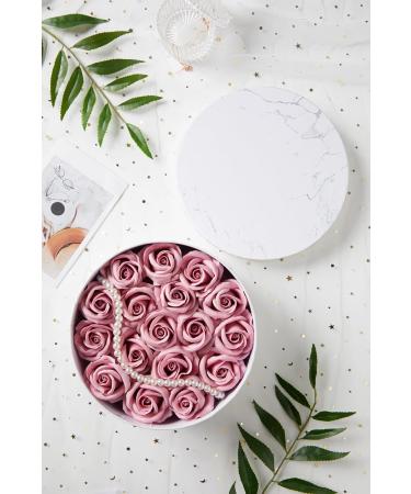 Luxury Floral Scented Bath Soap - Gift Boxed Roses & Carnations | Perfect for Birthdays Valentine's Mother's Day (White Pink - Buy Online on SooperMarket.com