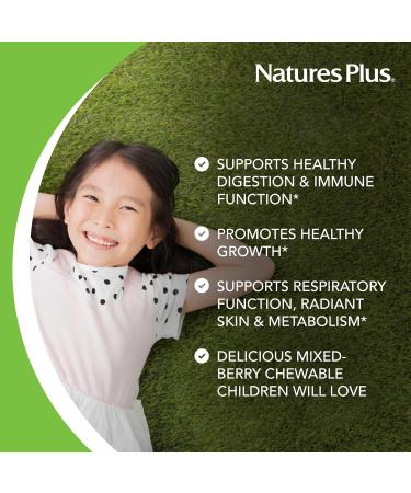 Natures Plus Animal Parade Probiotic for Kids - Mixed Berry Chewables | 30 Vegan Gluten-Free Servings | Supports Gut Health & Immune Function - Buy Online on SooperMarket.com
