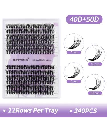 Buy Individual Eyelashes 240 PCs - C Curl Mix 12-16mm DIY Cluster Eyelash Extensions | Perfect for At-Home Use - Buy Online on SooperMarket.com