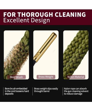 SABPACK Gun Snakes Cleaner for Pistol and Rifle Calibers - Shotgun 12GA, 9mm, .380cal, .38cal, .7.62mm, .30Cal, 308Cal - Brass Brushes - 1 Pack - Buy Online on SooperMarket.com