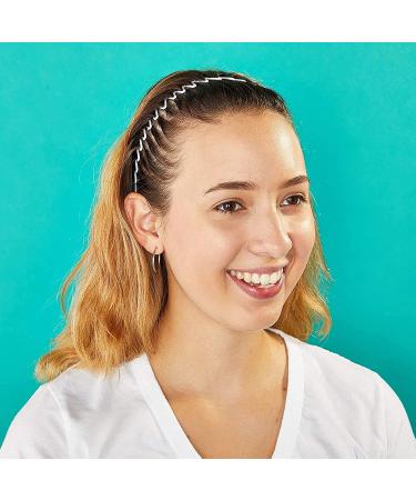 90s Zig Zag Circle Headbands for Women's Hair - 12 Pack (3 Colors) | Shop Now! - Buy Online on SooperMarket.com