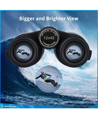 12x42 HD Binoculars with Harness Strap, Phone Tripod, Adapter - Ideal for Bird Watching, Hunting, Hiking - Perfect Gift for Men - Buy Online on SooperMarket.com