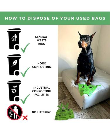 320 Compostable Dog Poo Bags with Easy-Tie Handles - Biodegradable Cornstarch - 3 Month Supply with Dispenser Box - Buy Online on SooperMarket.com