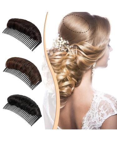 3-Piece Hair Bun Clip & Styling Insert Tool Set for Women - Black, Light Brown, Dark Brown - Buy Online on SooperMarket.com
