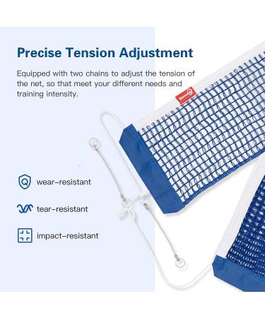 Sanung C-X2 Professional Table Tennis Net | Thick Adjustable Cotton Net with 2 Chains | Indoor Outdoor Ping Pong Mesh Net - Royal Blue - Buy Online on SooperMarket.com