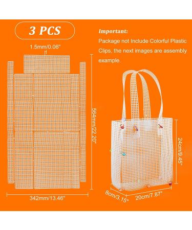 WADORN 3 Sets Clear Plastic Mesh Canvas Sheets for Embroidery & Needlepoint Craft Kit - 10.2x8.4 Inch DIY Purse Form Cross Stitch Kits for Acrylic Yarn Crafting Projects - Buy Online on SooperMarket.com