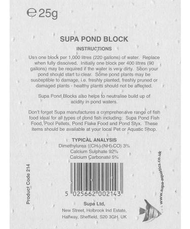 Supa Anti Algae Block The Block Slowly Dissolves Releasing Di-Methyl Urea Into The Pond Water Clearing Algae From Ponds. - Buy Online on SooperMarket.com